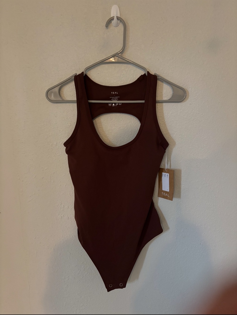 TEAL Scoop Back Bodysuit - Chocolate Brown